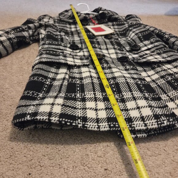 Pink Envelope Women's Medium Winter Black and White Checkered Coat - Picture 5 of 8